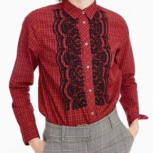 J. Crew Boy Shirt in Embellished Plaid.